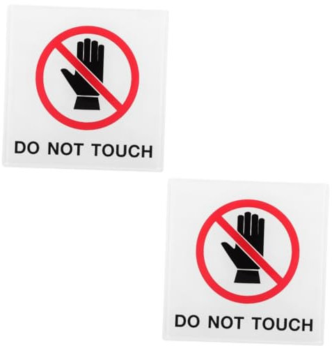 GETAJGHSD 2pièces Autocollant Avertissement Adhésif Interdit De Toucher Étiquette De Sécurité Acrylique Pour Usines Et Chantiers