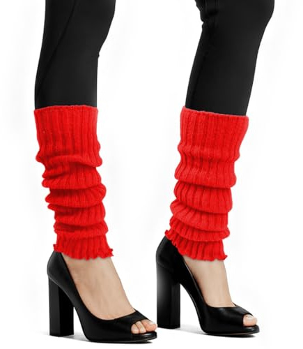 Augesak Sexy Damen Bein Stulpen Neon für 80er Jahre Accessoires,Aerobic Outfit 80er Damen Stulpen Neon,für 80s Motto Partys,Fasching,Karneval - Farbe Wählbar
