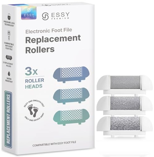 Essy Ersatzrollen Elektrische Fußfeile 3er Set, Weiß