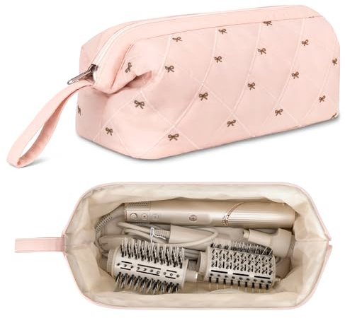 Linpr Borsa da Viaggio Compatibile con Dyson Airwrap Styler e Shark Flexstyle, Custodia Portaoggetti Portatile Adatta per Asciugacapelli Supersonic Bastoni per Capelli e Accessori (Rosa)