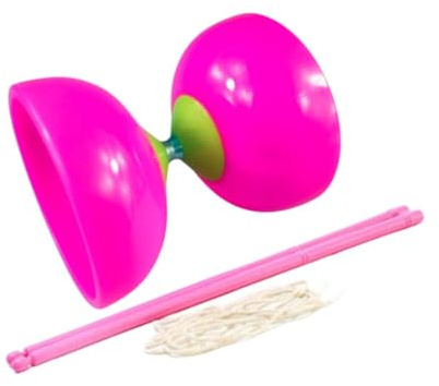 Diabolo - Juego de yoyo chino multiusos para niños, ancianos, etapa, color rosa, diámetro de 12 cm