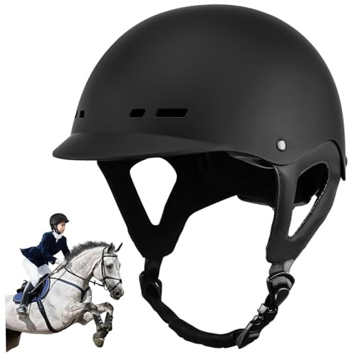 Casque d'équitation, Casque d'équitation Doux et Respirant Anti-Collision de sécurité avec Sangle réglable pour Femmes et Hommes