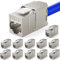 HB-DIGITAL 12x CAT 8 Keystone RJ45 Modul Buchse für starre LAN Kabel - GHMT Zertifiziert - 40 Gbit/s AWG 22-26 werkzeuglos LSA vollgeschirmt STP vergoldete Kontakte für Patchpanel und Netzwerkdose