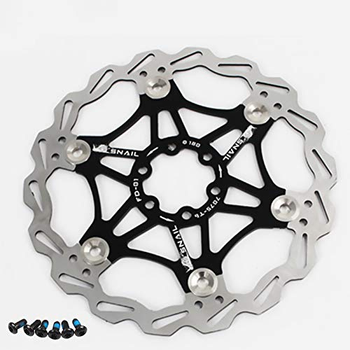 Newgoal Disco Freno a Disco per Bicicletta, 203mm Disco Freno per Bicicletta Mountain Bike Disco Freno flottante Blocco Centrale Accessori per Biciclette(Nero 203mm)