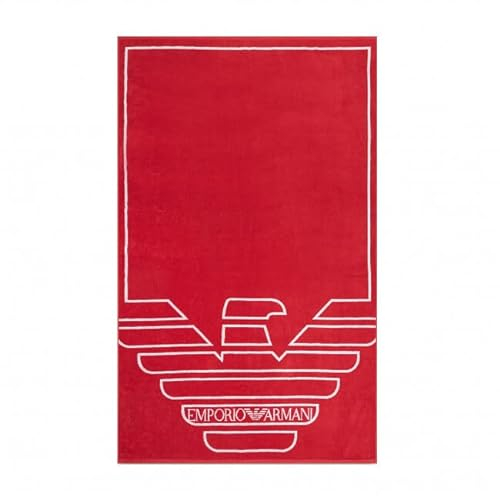 Emporio Armani Unisex Swimwear Beach Towel, Ruby Red, ONE Size