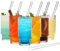 ALINK Cocktail Gläser 6er Set, Bier Glas, Wassergläser,Longdrinkgläser,Trinkgläser, Eiskaffee Gläser mit Strohhalm,Trinkglas in Dosenform für Familie, Camping, Party, Bar（310ml）
