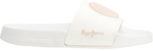 Pepe Jeans Zapatos Slider Brand W para mujer, Beige Off Lace Beige, 3 UK