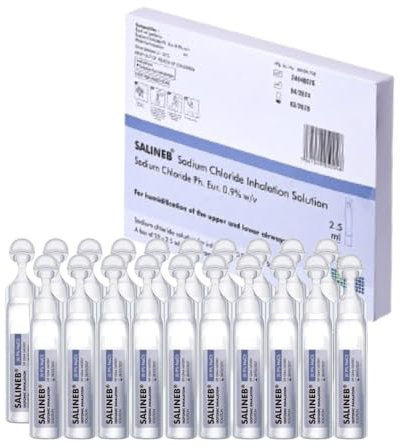 Isotonic Saline Solution for Inhalation NaCl 0.9% - Inhalation Saline Solution for Humidifying The Airways 20 x 2.5ml Sterile Unit-dose Vials