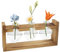 Glass Propagation Station for Plant 3 Heart Glass Vase with Vintage Wooden Stand Plant Terrarium Hydroponic Vases Desktop Planter Bulb Vase
