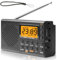 Tragbares Radio, AM,FM,SW Kofferradio mit LCD-Display, Batteriebetrieb, Eingebautem Lautsprecher Alarm Sleep Timer Kopfhöreranschluss, Küchenradio 35 Voreinstellungen Kleines Radio