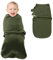 AVCXEC Pucksack Baby 3-6 Monate, Baby Schlafsäcke Neugeborene, Bio-Baumwolle, Baby Swaddle Einstellbare Breitere Klettverschluss Jungen Mädchen, Neugeborene Wickeltuch (Grün, M)