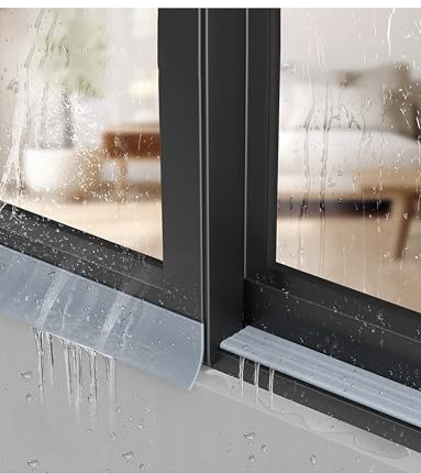 Pare-pluie extérieur for fenêtre, déflecteur de pluie extérieur, bande de protection contre les intempéries for rebord de fenêtre coulissante(100x11x300cm)