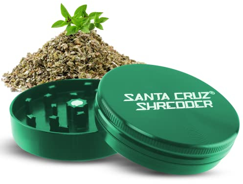 Santa Cruz Shredder Macinino in metallo per erbe aromatiche con parte superiore zigrinata per una presa più forte, 2 pezzi, 6,9 cm, verde