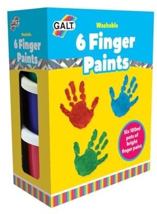 Galt 6 Finger Paints Washable, Finger Paints For Toddlers, Ages 2 Years +