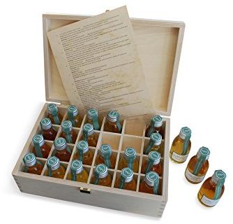 Adventskalender Whisky in der edlen Holz Geschenkbox ® 24 exklusive Whiskysorten