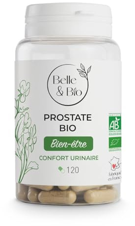 CONFORT MASCULIN & PROSTATE SAINE - Prostate Bio - Courge, Boldo & Ortie Bio certifiés Ecocert - 120 gélules - Cure 1 mois - Complément Alimentaire BELLE&BIO - Fabriqué en France