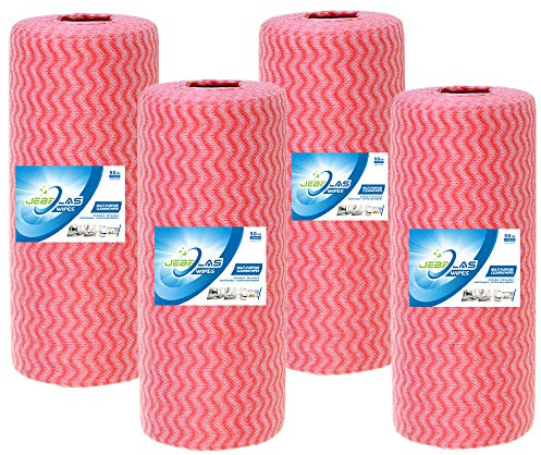 JEBBLAS panno antiaderente in fibra di bambù salviette in tessuto non tessuto pulizia stracci per pulizie, pezzi per rotolo Multicolor