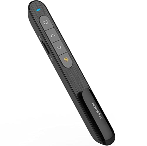 NORWII N27 Presentation Clickers, 328FT Powerpoint Clicker Wireless Presenter Remote, 2.4GHz Hyperlink Volume Presentation Clicker for Powerpoint Computer Laptop Mac(Black)