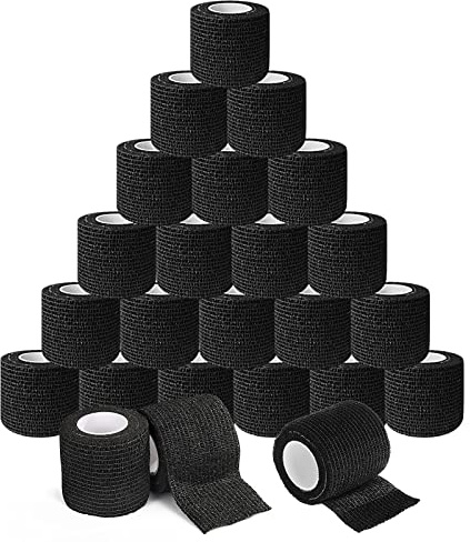 TONBAO 24 Rollos Venda Autoadhesiva (5,1cm x 4,5m) - Gran Pack Profesional de Cinta de Agarre para Tatuajes & Venda Deportiva para Estudios, Clínicas, Mascotas