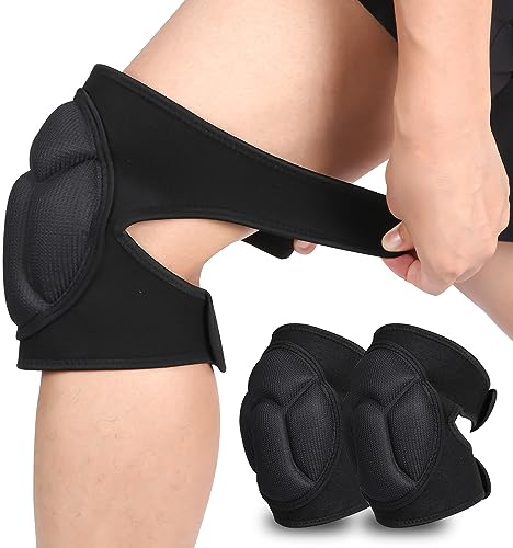 Zawaer Knieschoner, Knieschoner mit dickem Schwamm rutschfest Knieschoner Garten Kniekissen für Gartenarbeit, Reinigung, Bodenbeläge, Volleyball, Yoga Schwarz (1 Paar)