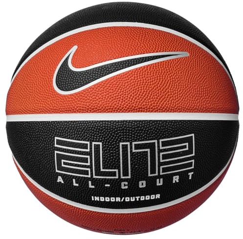 Nike Elite All Court 8P 2.0 deflated Basketball aus Gummi und Synthetikleder in der Farbe Amber/White/metallic Silver/Black, Größe: 7, N.100.4088.811.07