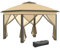 Outsunny Pavillon 3,3x3,3m, wasserabweisend Winterfest Pop-up Faltpavillon mit Doppeldach, UV Schutz, Faltbar Partyzelt Gartenzelt mit Seitenteilen, Tasche Gartenpavillon für Camping Garten, Beige