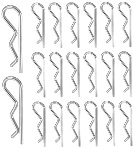 QUARKZMAN 50 Pcs Goupille R, 2mm x 40mm Goupilles R En Acier Inoxydable 304 Goupilles Fendues Assortiment Pour Remorques Tracteurs Tondeuses Camions, Argent
