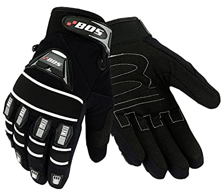BOSmoto Motorradhandschuhe Fahrrad Sport Gloves Sommer Motorrad Handschuhe XS-3XL (Schwarz, XS)