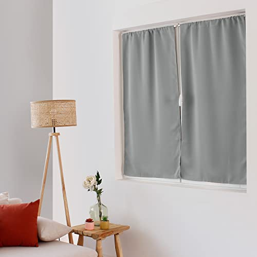 ED Enjoy Home Vorhang, Blickdicht, Stangendurchzug, Grau, 60 x 120 cm, 100% Polyester, Stoff Öko-Tex, Kollektion Lakritze