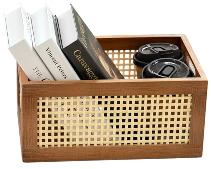 CINWEN Elegant Wooden Crate - Perfect Closet Organizer, Cube Storage Bins. Crafted From Solid Pinewood With Lattice, Closet Storage Bins. Stylish Baskets For Shelves