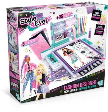 Canal Toys - Style 4 Ever - Fashion Designer Mode-Tablet - Kreatives Zeichen- und Bastelset für Kinder ab 6 Jahren - Kompletter Mode-Design-Studio Koffer mit Stoffen, Schablonen & Stickern - OFG 276
