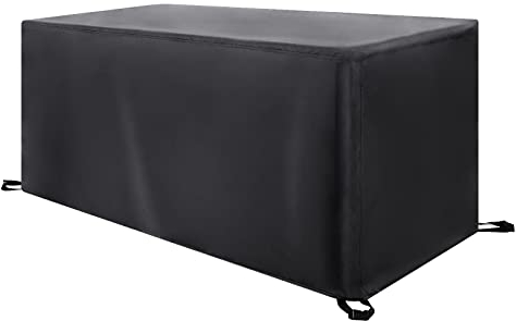 Gartenmöbel Abdeckung - 160x90x100cm(LxWxH) Wasserdicht, Winddicht, UV-Beständiges, Schwarz 420D Oxford Gewebe Rechteckig Schutzhülle für Gartentisch Sitzgruppe