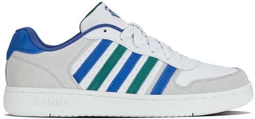 K-Swiss Court Palisades Herren Turnschuh, White Blueqrtz, 42.5 EU