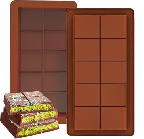 BETA NOBLE Schokoladenform Silikon Tief,Dubai Schokolade Form-2 Stück Silikonform,Schokoladentafel Tiefe Schokoladenform,Extra Tief Schokolade Form für Schokolade Praline Süßigkeiten