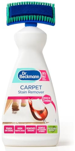 Carpet Stain Remover with Cleaning Brush 650ml - Oxy-Powered Pet Odour Neutraliser for Mud & Food Stains - Fast-Acting Formula for Carpets & Upholstery