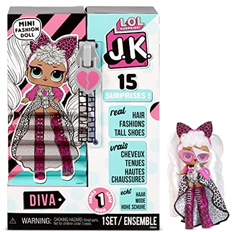 LOL Surprise Mini Poupées Mannequin JK - 15 Surprises, Vêtements et Accessoires - À Partir de 6 Ans - À Collectionner - Diva