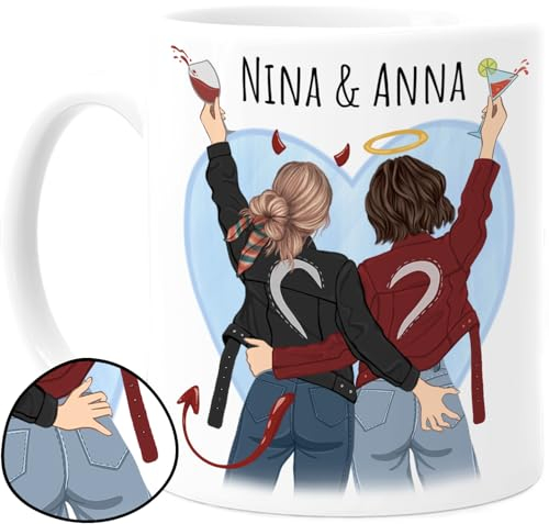 Tassenliebling® - Tasse beste Freundinnen personalisiert mit Spruch selbst gestalten - Beste Freundin Tasse - Geschenk für beste Freundin oder Kollegin - BFF - Freundschaftsgeschenk