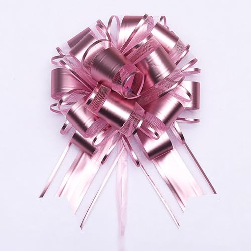 Gros nœud cadeau, lot de 6 grandes nœuds cadeau avec ruban cadeau, nœud décoratif ø 18 cm, énorme nœud cadeau, grand nœud pour décoration de voiture mariage anniversaire Noël, nœuds décoratifs, rose