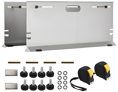 BONJUME Outil De Réglage De La Géométrie des Roues, Lot De 2 Plaques De Parallélisme en Acier Inoxydable avec 2 Rubans De Mesure Et Vis pour Entretien Géométrie des Pneus Voitures Atelier