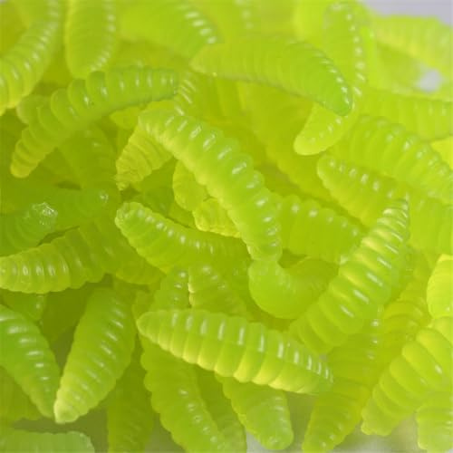 50Pcs Maggots Soft Lures Baits Silicone Artificial Baits Soft Maggots Bread Fishing Lures Easy to Use Earthworms Fishing