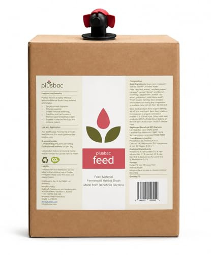 Plusbac Feed 5 Litres, Fermented Herb Feed Supplement - For Horses, All Pets, Cats, Dogs, Chickens, Pigs, Cows, Poultry and Fish