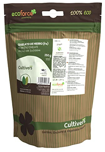 CULTIVERS Fertilisant Écologique Chélate de Fer 250 GR - Nutriment Essentiel pour Les Plantes (6% Fe-Eddha Orto Orto 4.8%) - Force Fe