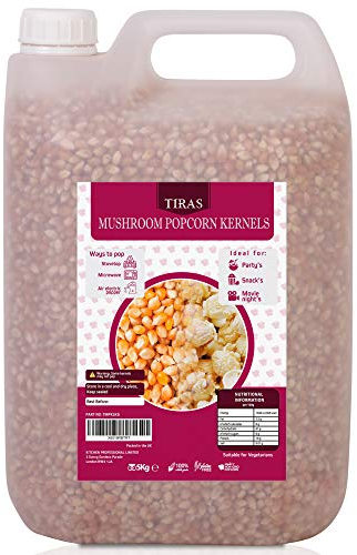 TIRAS Mushroom Popping Corn Kernels USA Popcorn Seeds - Stove-top & Air Popper Friendly - 5kg