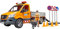bruder 02677 - Mercedes-Benz Sprinter Kommunal mit Light & Sound Modul Fahrer & Zubehör Baustellen-Fahrzeug Bauarbeiter Transporter Tieflader LKW 1:16