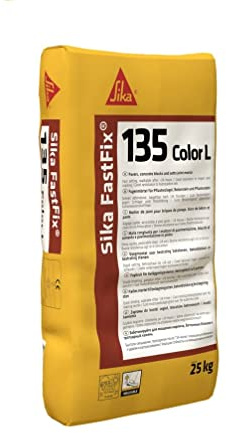 SIKA - Mortero cementoso de alto rendimiento - Sika FastFix-135 Color D gris claro - Uso urbano - Juntas de pavimentos de colores oscuros - 25 kg