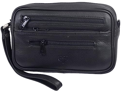 UMTI Leder Handgelenktasche für Männer aus Rindleder (126B) Herrentasche echtes Leder Tasche Bag Neu