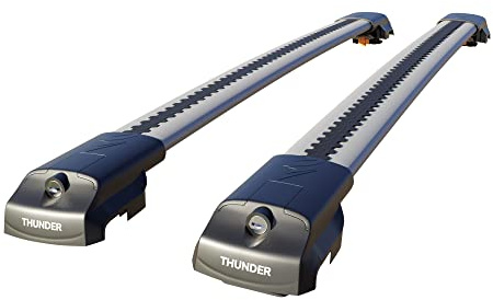 Thunder Carrier TRX1 Roof Rack For DACIA SANDERO STEPWAY 2007-2020 Grey Aluminium Roof Rack Cross Bars Lockable - Fit Raised Side Rails Roof Rails Cross Bar, Rail Carrier Anti-Theft