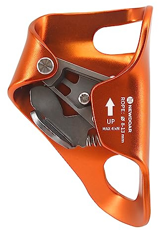 NewDoar Rock Climbing Chest Ascender Abdominal for Vertical Rope Climbing CE Certified Rope Clamp for 8~13MM Rope-Orange