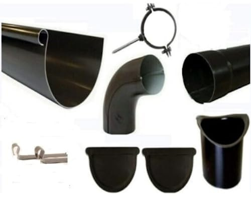 FT Metalli - Kit Grondaia Tonda - Accessori di Montaggio - Lamiera TDM - l'Installazione delle Grondaie e Assicura un Flusso d'Acqua Piovana Corretto - 4 m. Sviluppo 25