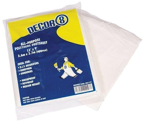 Bond It12ft X 9ft Large Clear Polythene Dust Sheet Cover DIY Paint Furniture Protection 100% Genuine Waterproof Decorators Decorating Builder